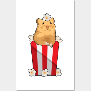 Hamster with Popcorn Posters and Art